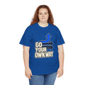 Go Your Own Way Shirt, Motivational Arrow Graphic Tee, Unisex Heavy Cotton T-Shirt, Inspirational Gift for Entrepreneur