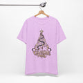 Celestial Christmas Tree Shirt, Star and Moon Holiday Tee, Mystical Christmas T-Shirt, Celestial Noel Gift for Her, Vintage Xmas Top