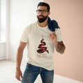 Noël Christmas T-Shirt – Burgundy Ribbon Tree and Gold Star Graphic
