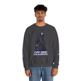 Off Grid On Purpose Sweatshirt, Robot Skater Crewneck, Cyberpunk Streetwear Sweater, Skateboard Graphic Pullover, Gift for Him
