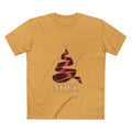 Noël Christmas T-Shirt – Burgundy Ribbon Tree and Gold Star Graphic
