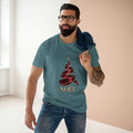 Noël Christmas T-Shirt – Burgundy Ribbon Tree and Gold Star Graphic