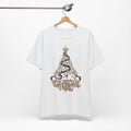 Celestial Christmas Tree Shirt, Star and Moon Holiday Tee, Mystical Christmas T-Shirt, Celestial Noel Gift for Her, Vintage Xmas Top