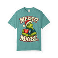 Merry Maybe Christmas Shirt, Funny Couple Christmas Tee, Grumpy Holiday Pajama Top, Oversized Xmas T-Shirt Gift